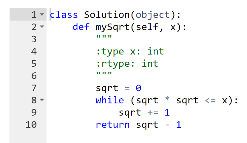 Code sqrt