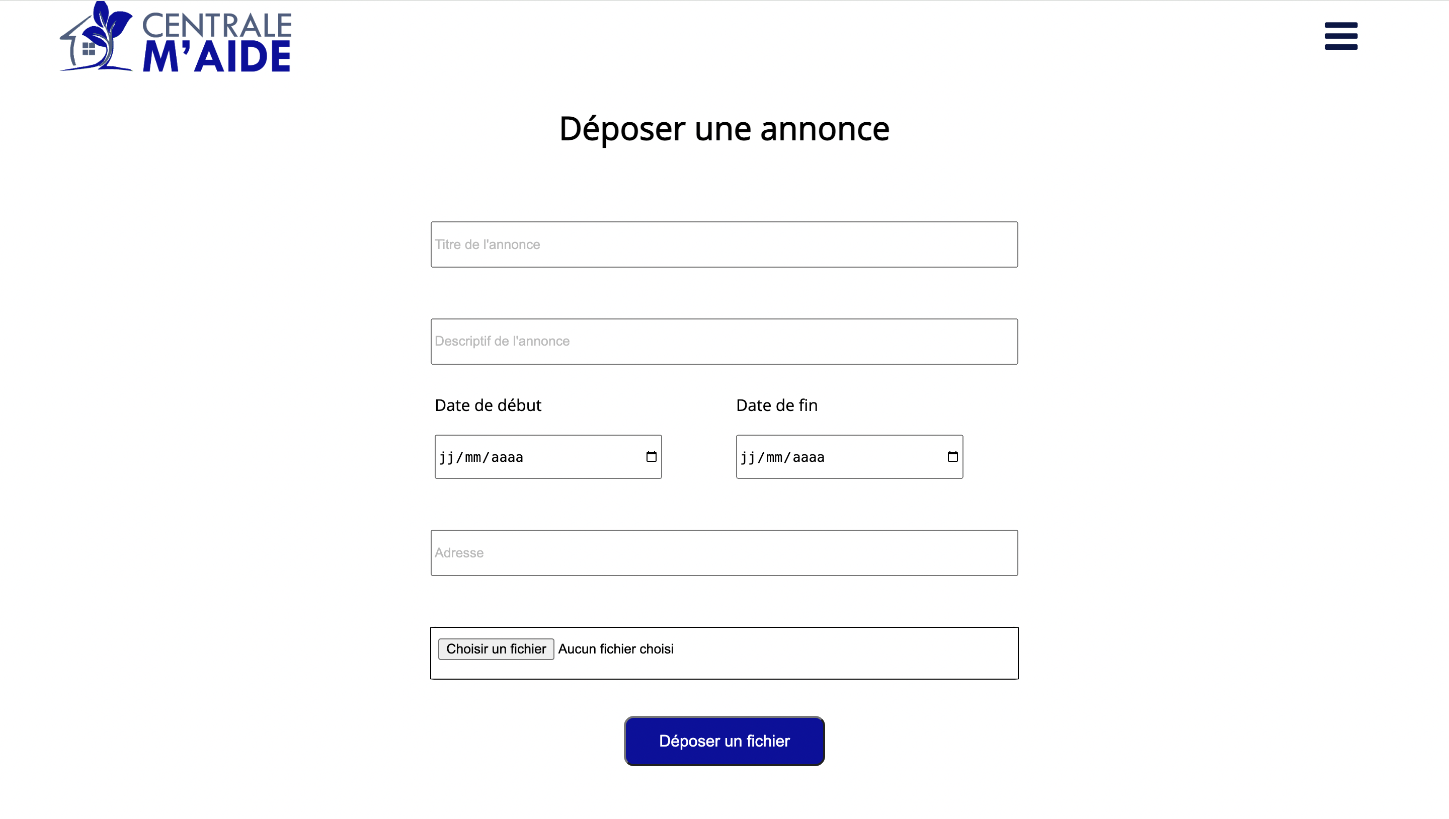 Depôt d'une annonce