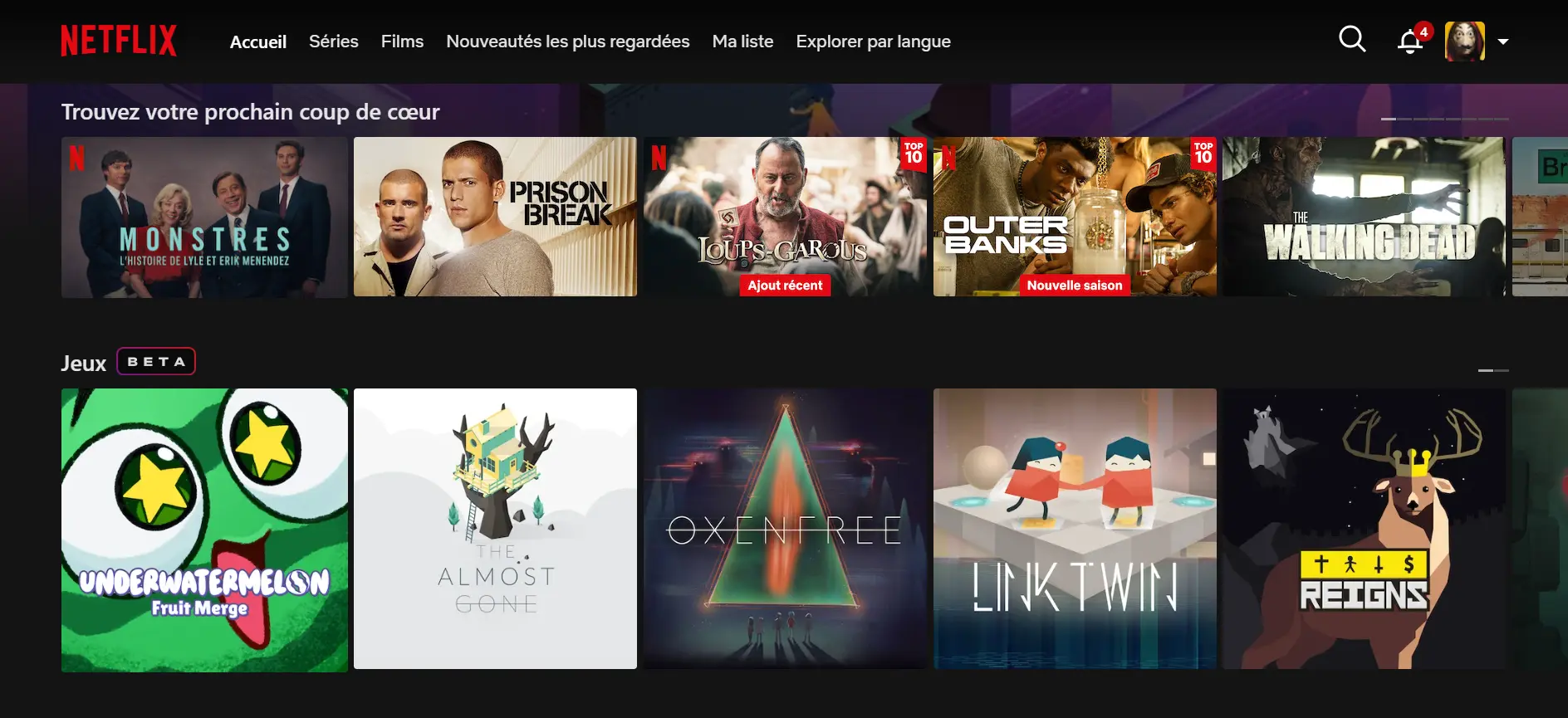 Interface Netflix