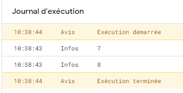 Journal d'exécution