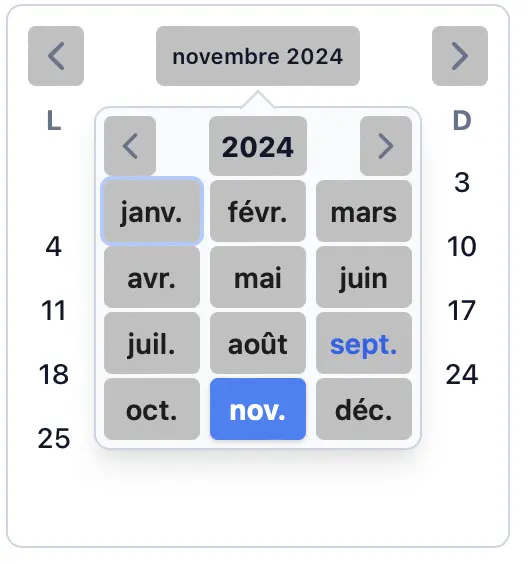 Calendrier vue 2